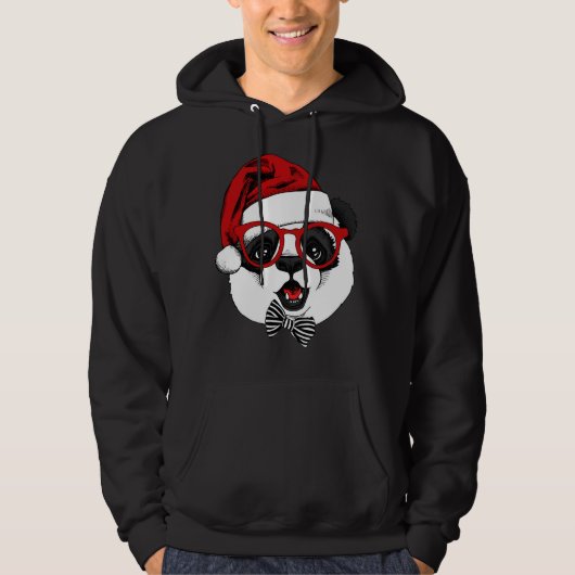 grappige panda voor kerstmis hoodie (Voorkant)