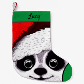 grappige panda voor kerstmis kleine kerstsok (Voorkant)