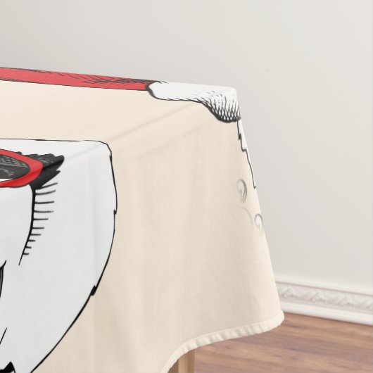 grappige panda voor kerstmis tafelkleed (Voorbeeld)