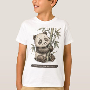 Grappige panda voor kinderen t-shirt