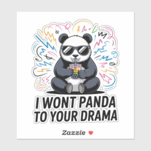 Grappige Panda Woordgrap – “Ik Zal Niet Panda Aan  Sticker