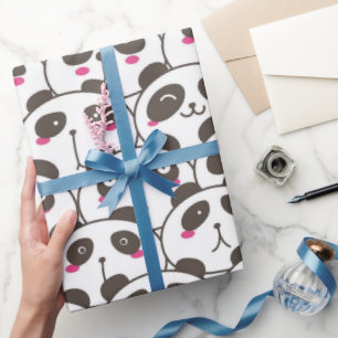 Grappige pandabeer Doodle Cadeaupapier