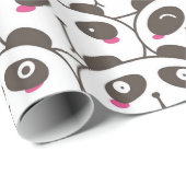 Grappige pandabeer Doodle Cadeaupapier (Rol Hoek)