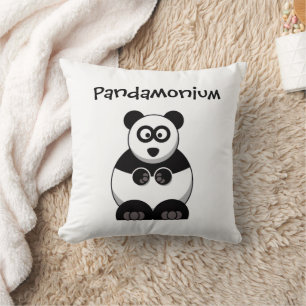 Grappige Pandamonium Panda Cartoon, Schattigee Str Kussen