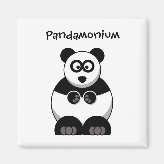 Grappige Pandamonium Panda Cartoon, Schattigee Str Magneet (Voorkant)