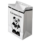 Grappige Pandamonium Panda Cartoon, Schattigee Str Medium Cadeauzakje (Voorkant Gekanteld)