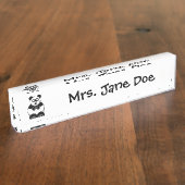 Grappige Pandamonium Panda Cartoon, Schattigee Str Naambordje (Zijkant)