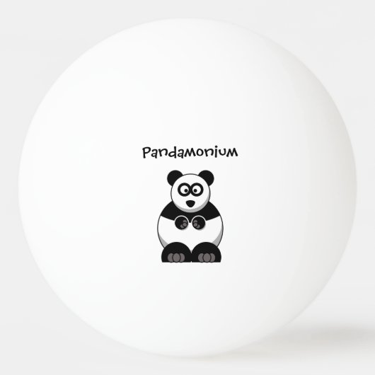 Grappige Pandamonium Panda Cartoon, Schattigee Str Pingpongbal (Voorkant)