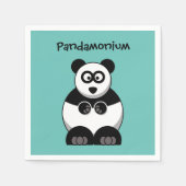 Grappige Pandamonium Panda Cartoon, Schattigee Str Servet (Voorkant)
