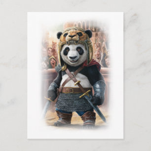 Grappige pandaparodie Filmfiguur op een witte acht Feestdagenkaart