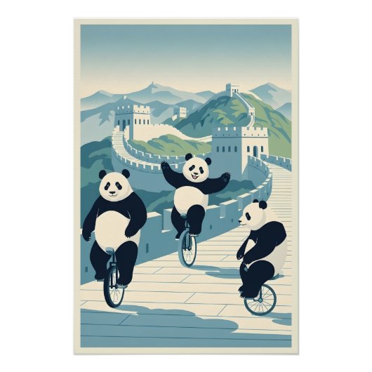 Grappige panda's in China Perfect Poster (Voorkant)