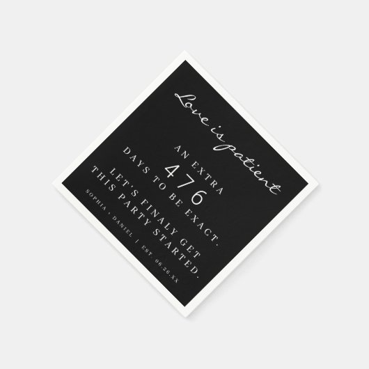 Grappige pandemische bruiloft uitgestelde liefde i servet (Hoek)