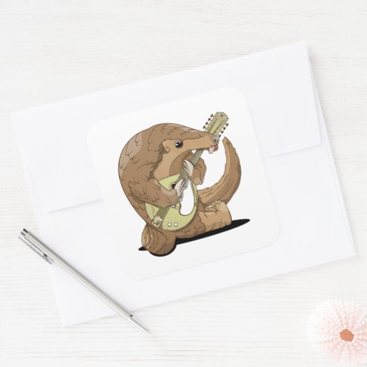 Grappige pangolin vierkante sticker (Envelop)