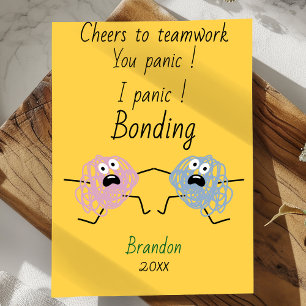 Grappige paniek bonding collega aangepast feestdagenkaart