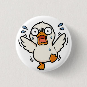 Grappige Paniekerige Eend Kawaii Cute Meme Knop Ronde Button 3,2 Cm