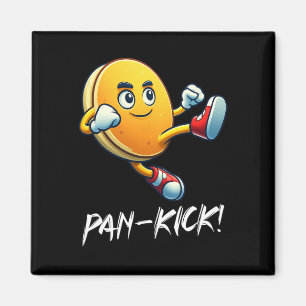 Grappige Pannenkoek Pan Karate Kick Jongens Meisje Magneet
