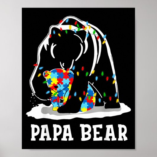 Grappige Papa Beer Autisme Bewustzijn Autisme Bijp Poster (Voorkant)