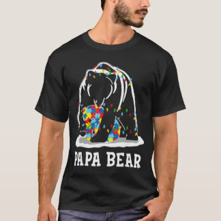 Grappige Papa Beer Autisme Bewustzijn Autisme Matc T-shirt