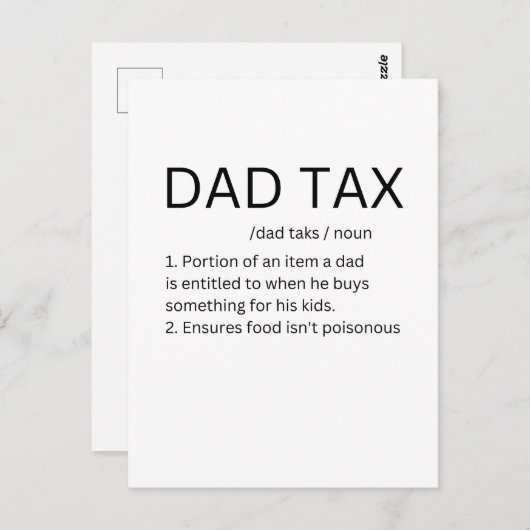 Grappige papa belasting briefkaart (Voorkant / Achterkant)