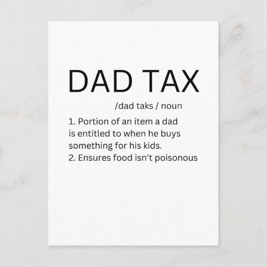 Grappige papa belasting briefkaart (Voorkant)