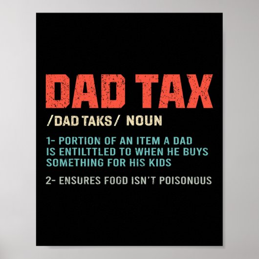 Grappige papa belasting poster (Voorkant)