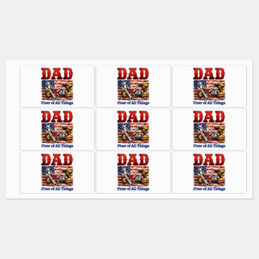 Grappige papa die alles repareert labels (Vel)