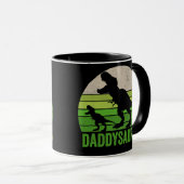 Grappige Papa Dinosaur Daddysaurus Vaderdag s Mok (Voorkant rechts)