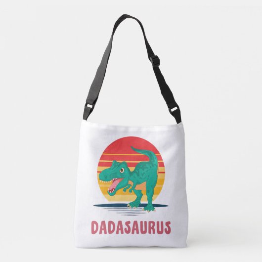 Grappige papa dinosaurus Dadasaurus T-Rex vaders Crossbody Tas (Achterkant)