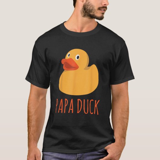 Grappige Papa Duck Rubber Ducky Familie Matching V T-shirt (Voorkant)