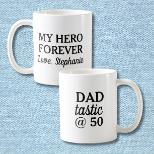 Grappige papa fantastisch @50 held voor altijd 50s koffiemok