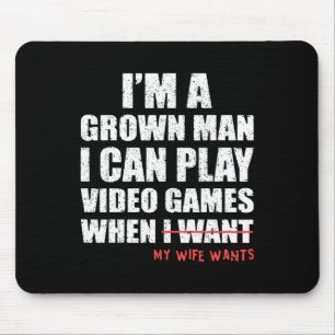 Grappige papa-gamer Ik kan videogames spelen als m Muismat