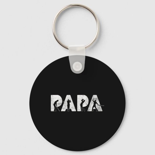 Grappige papa golf vader Funny Vaderdag cadeau Sleutelhanger (Voorkant)