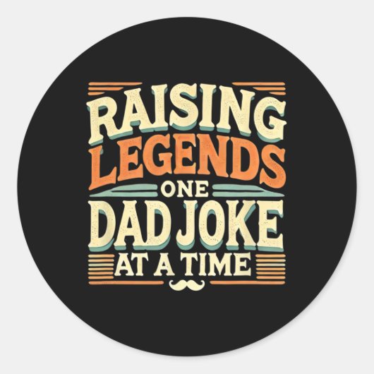 Grappige papa grap Shirt van Kinder Mannen Grappig Ronde Sticker (Voorkant)