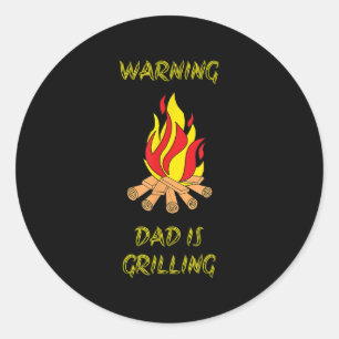 Grappige papa is het grillen van cadeau voor Vader Ronde Sticker