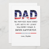 Grappige papa, je hebt geen liberaal opgevoed kaart (Voorkant / Achterkant)