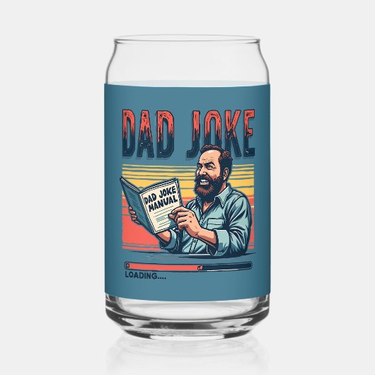 Grappige papa Joke Retro Humor  esthetiek Blikvorm Glas (Achterkant)