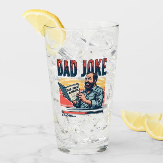 Grappige papa Joke Retro Humor  esthetiek Glas (Voorkant ijs)