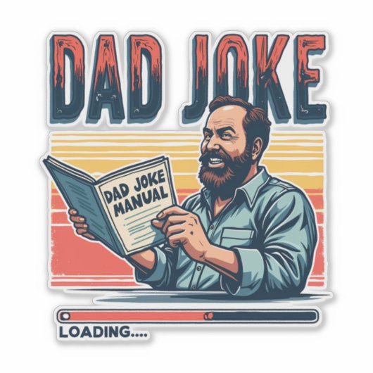 Grappige papa Joke Retro Humor esthetiek Sticker (Voorkant)