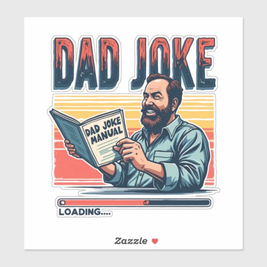 Grappige papa Joke Retro Humor  esthetiek Sticker (Vel)