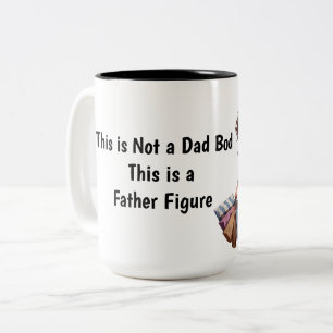 Grappige papa koffie “Vaderfiguur” Papa Lichaam Mo Tweekleurige Koffiemok