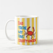 Grappige papa krab schaaldier Amalfi gele streep Koffiemok (Links)