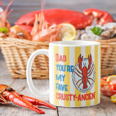 Grappige papa kreeft schaaldier Amalfi gele streep Koffiemok