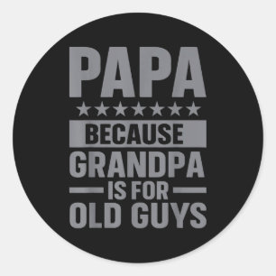 Grappige papa-kunst voor opa van kleinkinderen Vad Ronde Sticker