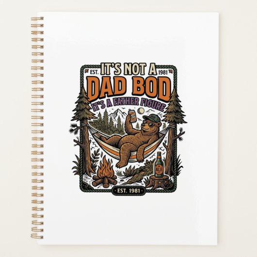 Grappige Papa Lichaam Beer Kamperen Vader Figuur S Planner (Voorkant)