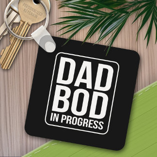 Grappige papa-lichaam in ontwikkeling humor Vaderd Sleutelhanger