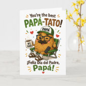Grappige Papá-Patat Vaderdagkaart Kaart (Gele Bloem)
