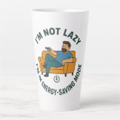 Grappige papa T-shirt energiebesparende modus Latte Mok (Voorkant)