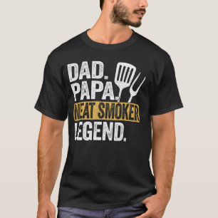 Grappige papa vlees roker legende cool retro t-shirt
