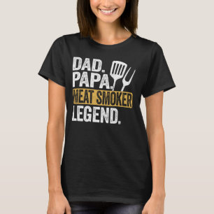 Grappige papa vlees roker legende cool retro t-shirt