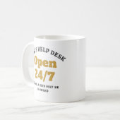 Grappige Papa's Helpdesk Open 24/7 Koffiemok (Voorkant links)